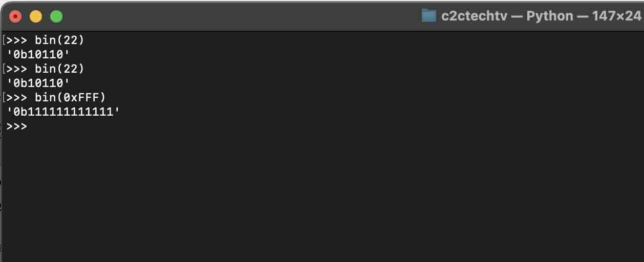Python Convert int to binary String